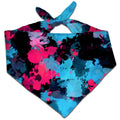 Pink and Blue Paint Splatter Bandana