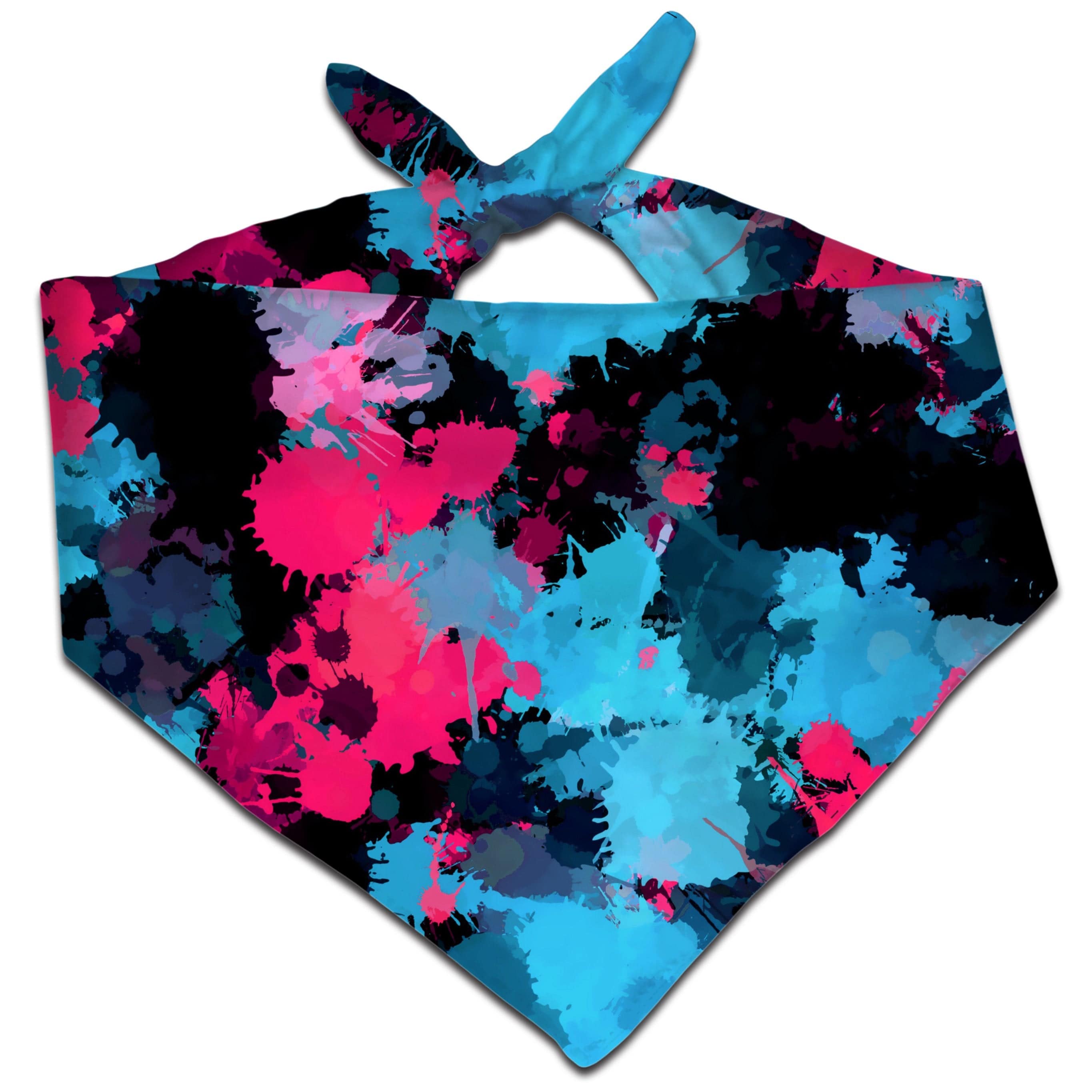 Pink and Blue Paint Splatter Bandana