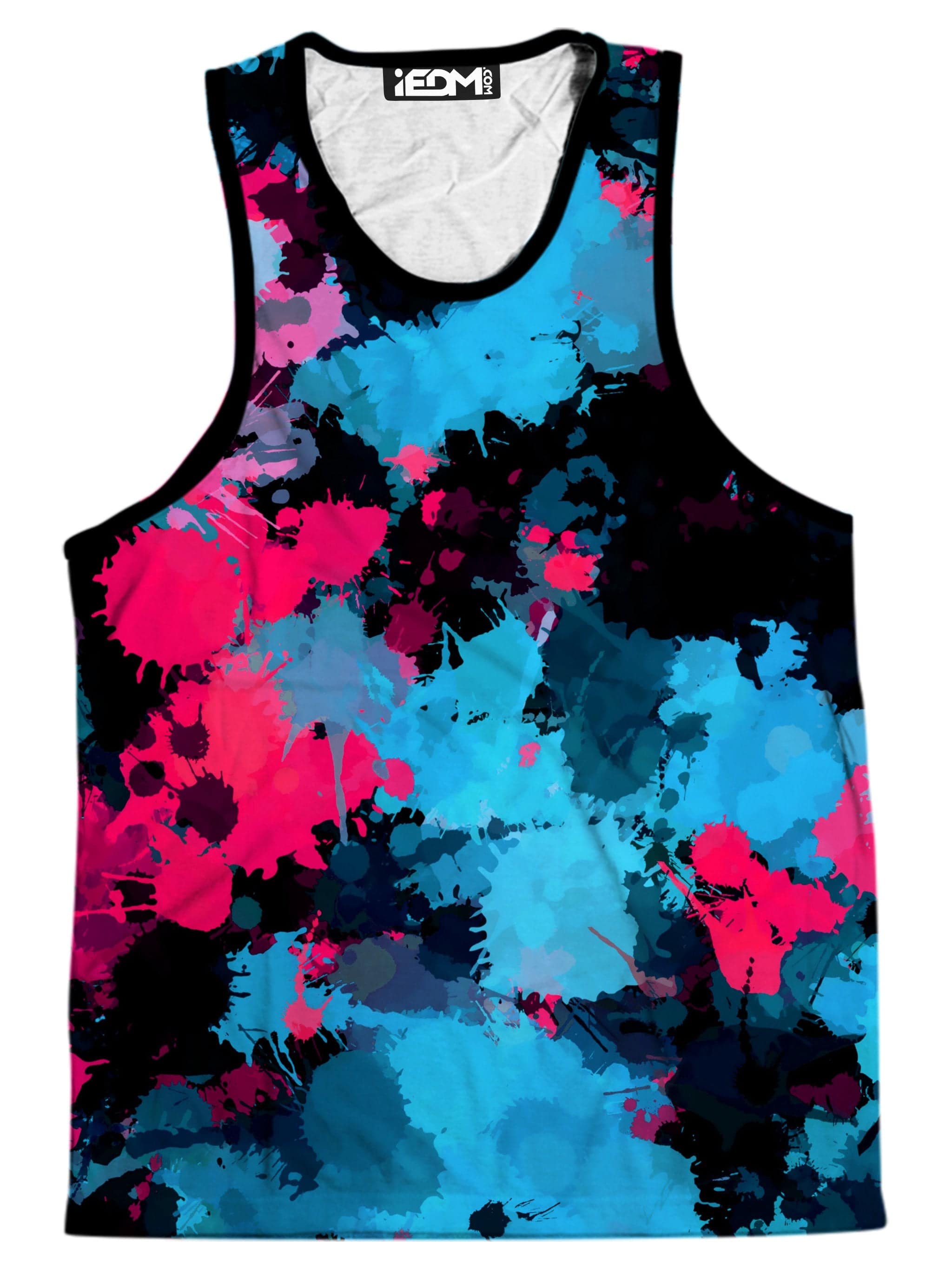 Pink and Blue Paint Splatter Men's Tank