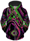 Pink and Green Blackout Drip Unisex Zip-Up Hoodie