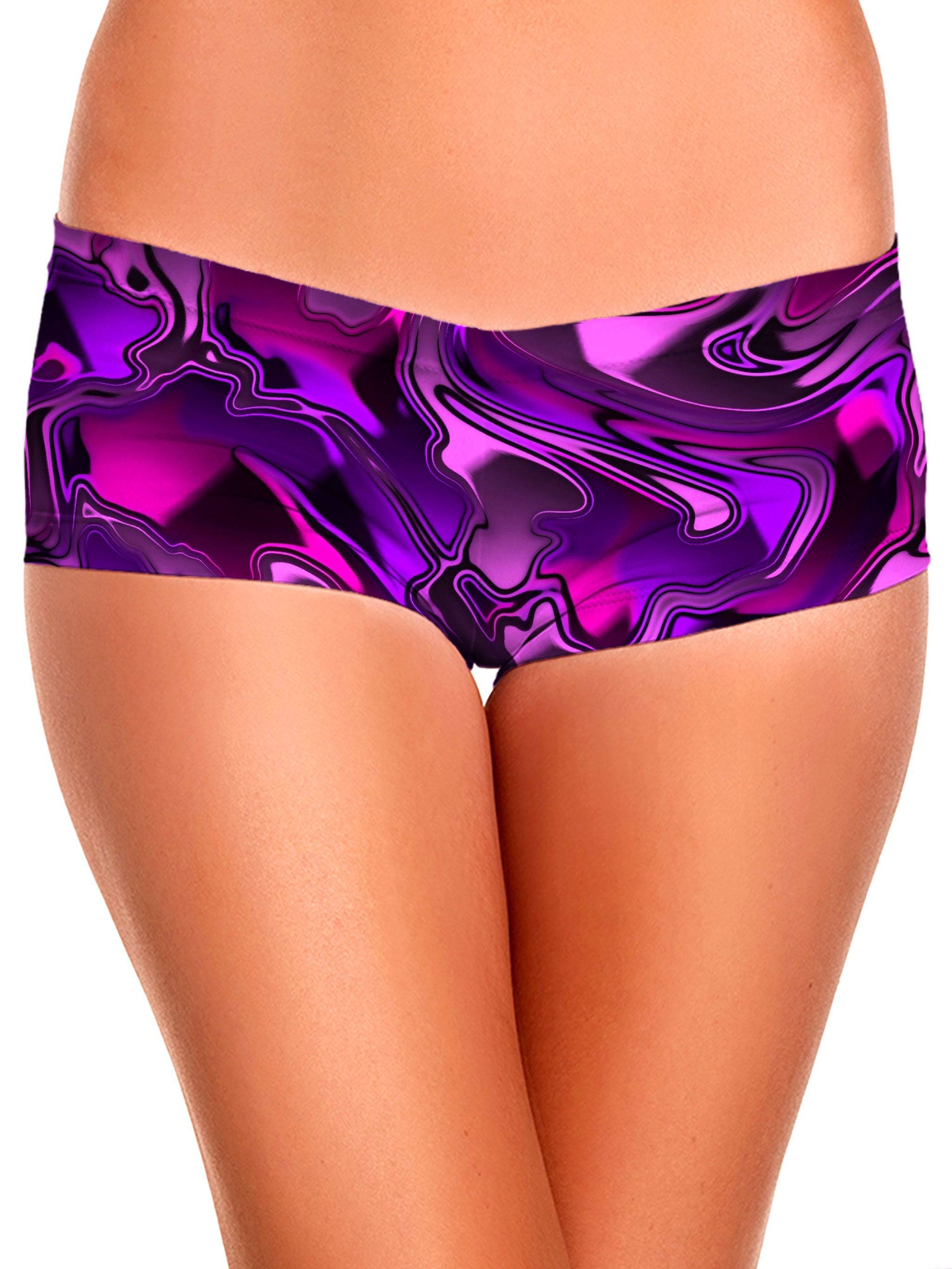 Pink and Purple Chromatic Melt Booty Shorts