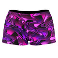 Pink and Purple Chromatic Melt High-Waisted Women's Shorts