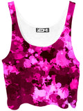 Pink Berry Paint Splatter Crop Top