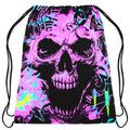 Skull Graffiti Drawstring Bag