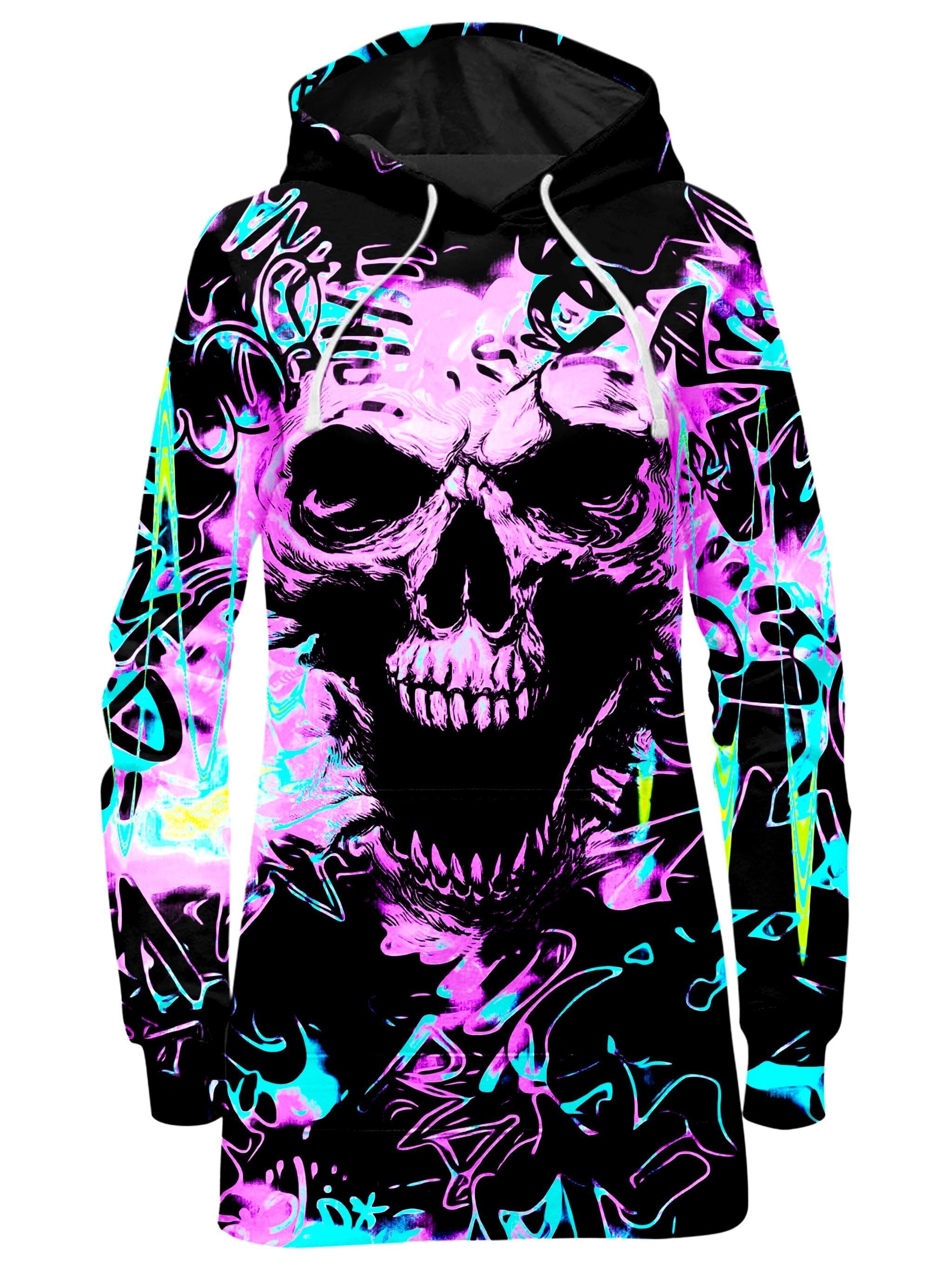 Skull Graffiti Hoodie Dress