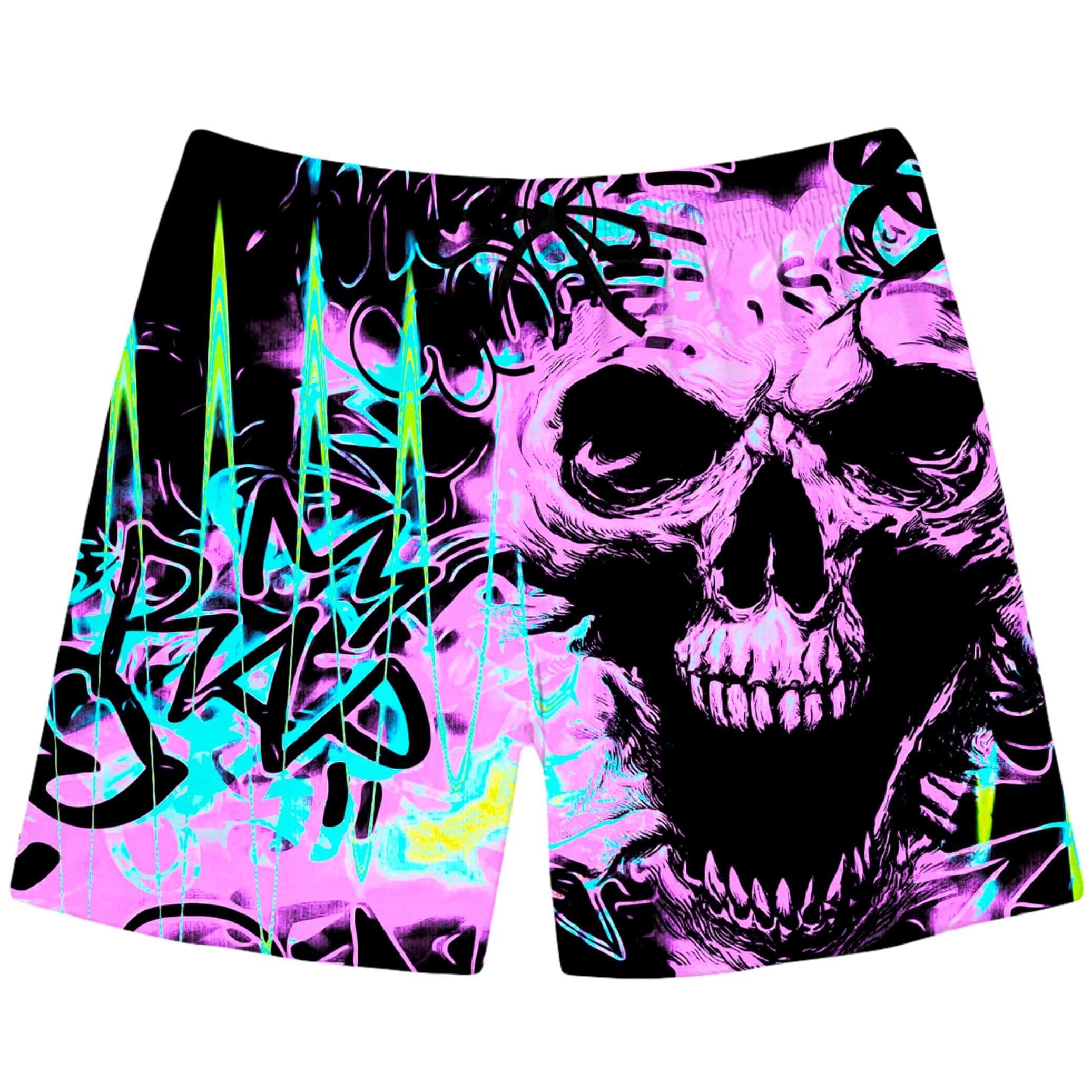 Skull Graffiti Swim Trunks