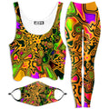 Splash Of The 90s Crop Top and Leggings with PM 2.5 Face Mask Combo