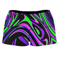 Violet and Lime Blackout Drip High-Waisted Women's Shorts