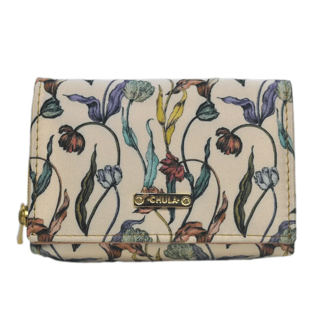 Cartera Mediana para Mujer Dalia Peonia Floral Cuero Vegano | CHULA Tulum