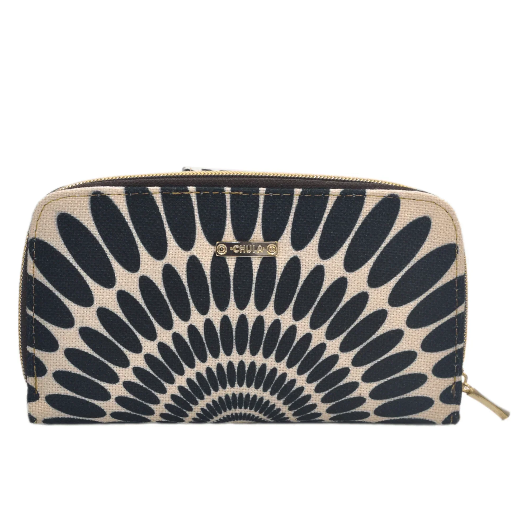 Billetera de mujer grande Colette Pétalos negros | CHULA Tulum