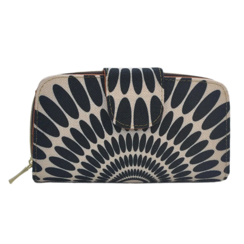 Billetera de mujer grande Colette Pétalos negros | CHULA Tulum