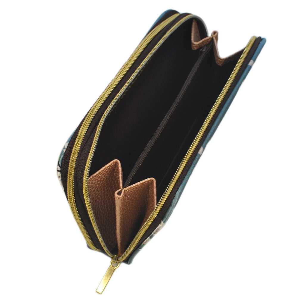 Billetera grande de mujer con doble cremallera Colibrí | CHULA Tulum