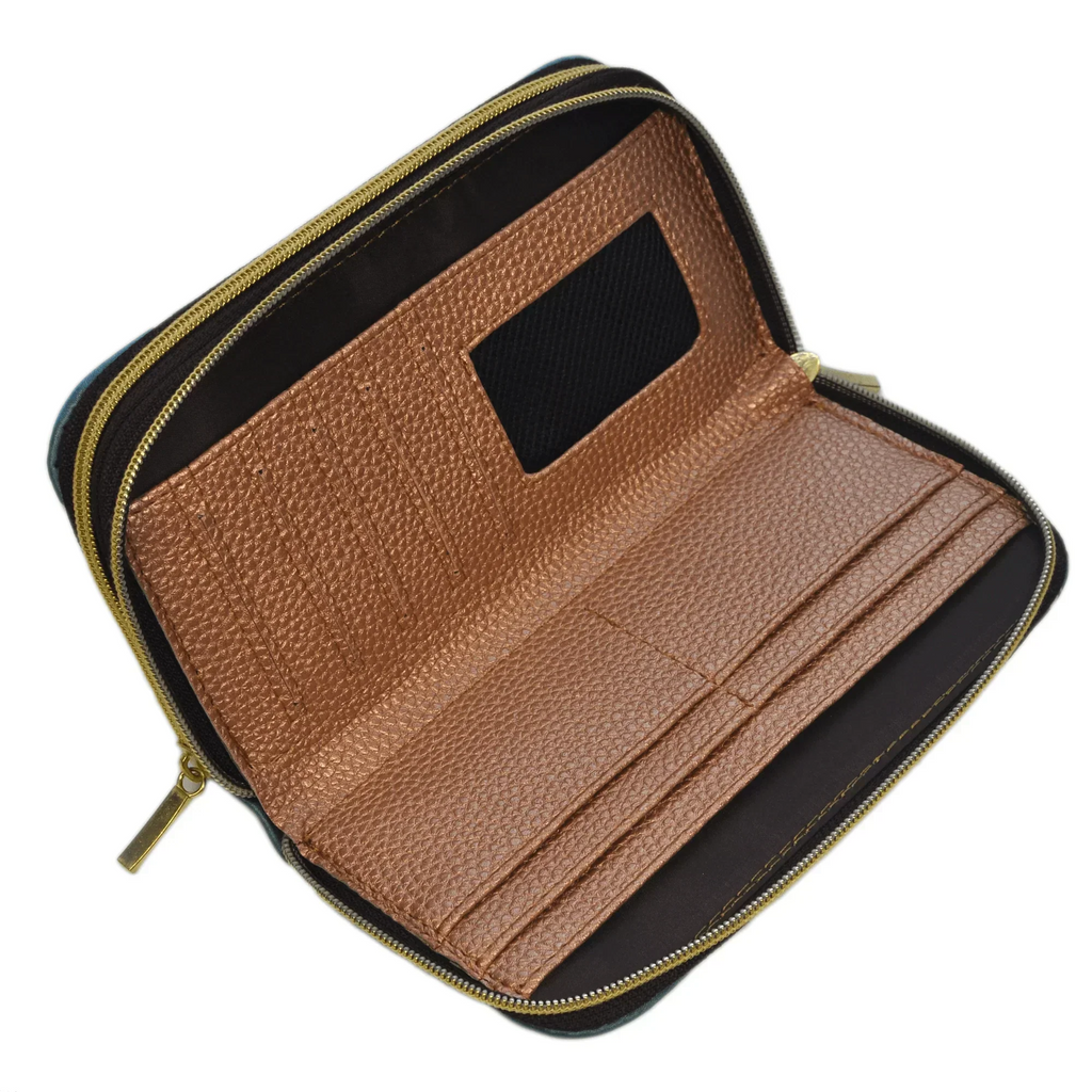 Billetera grande de mujer con doble cremallera Colibrí | CHULA Tulum