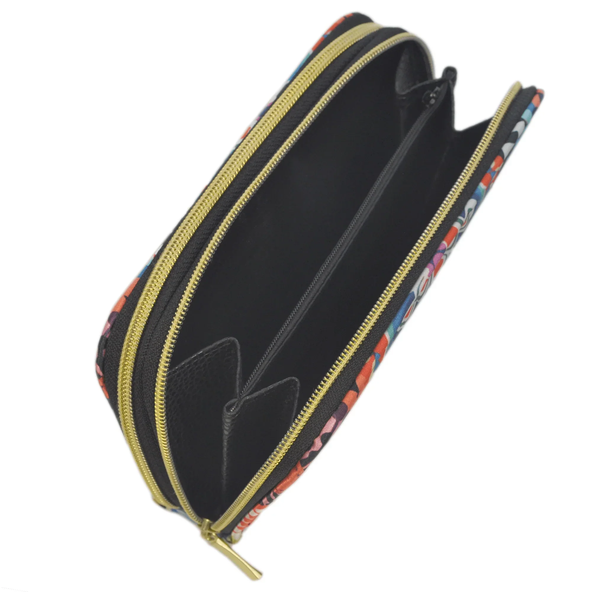 Billetera grande de mujer con doble cremallera Círculos | CHULA Tulum