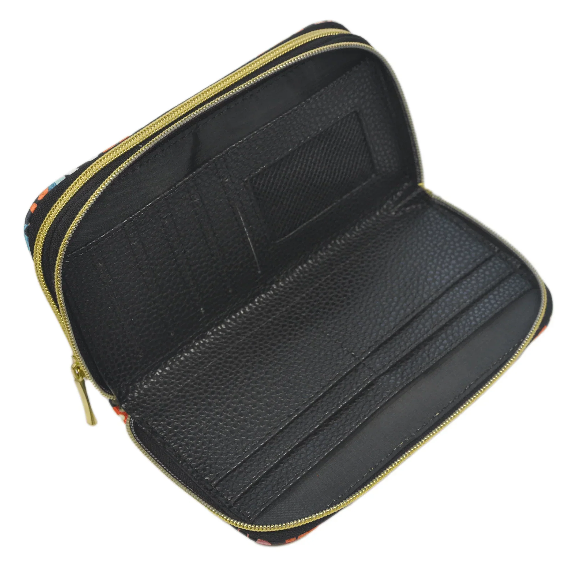 Billetera grande de mujer con doble cremallera Círculos | CHULA Tulum