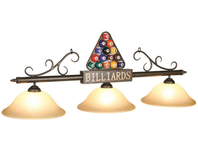 Ram Gameroom Products Billiards Bronze Bar With Amber Glass Shades