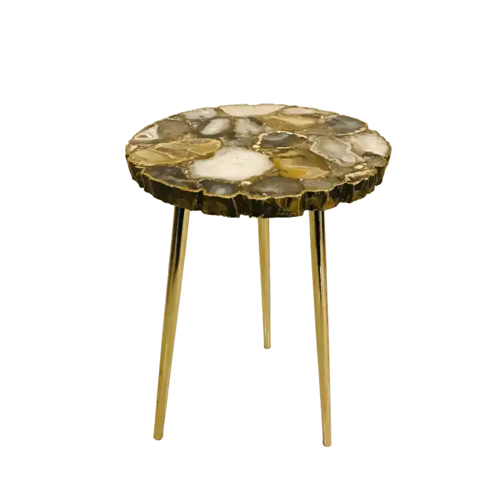 Black Agate Organic Edge Accent Table