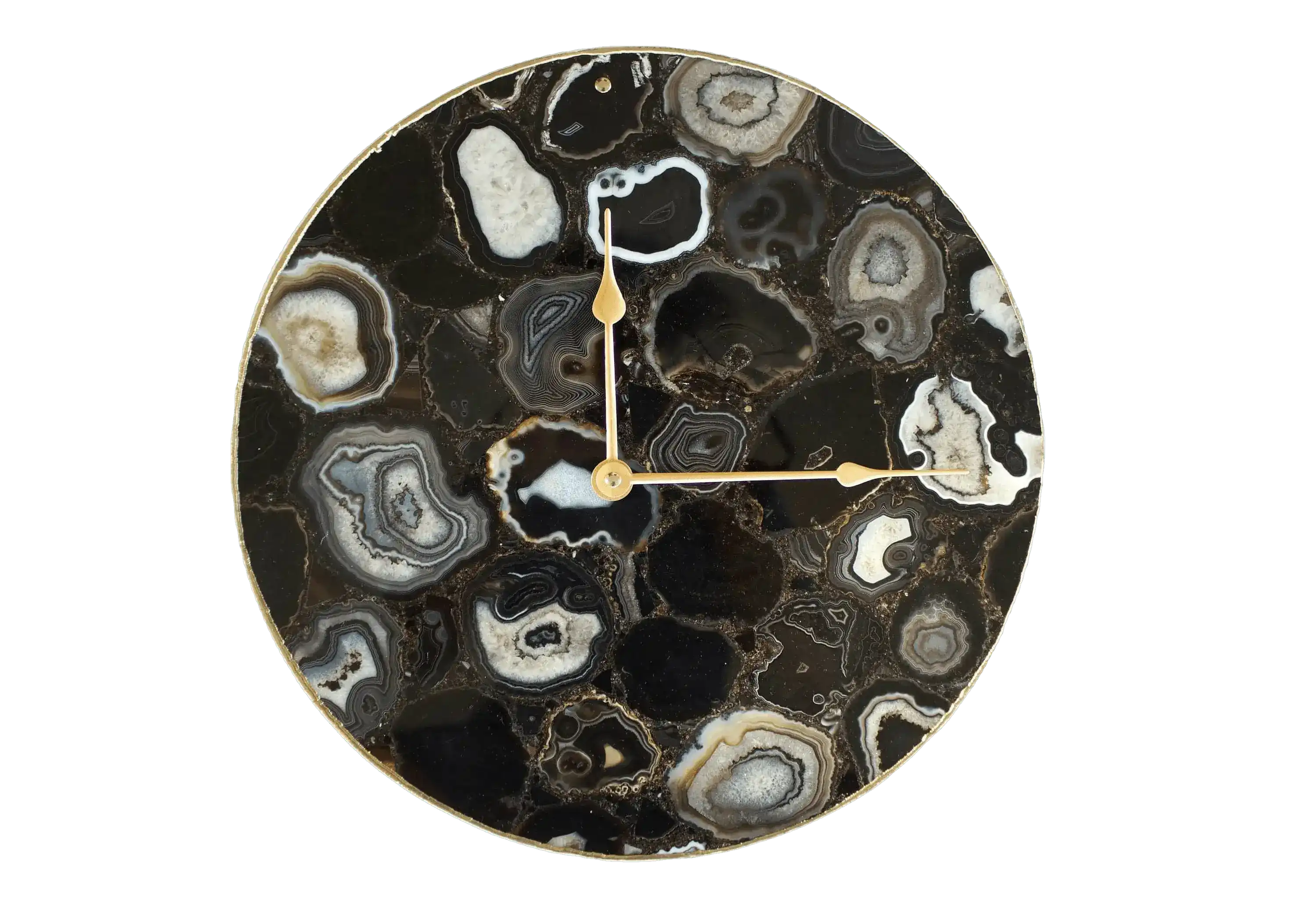 Black Agate Wall Clock | Circular