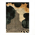 Black and Gold Striped Hand Tufted Rug 