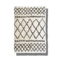 Black and White Diamonds Shaggy Wool Area Rug
