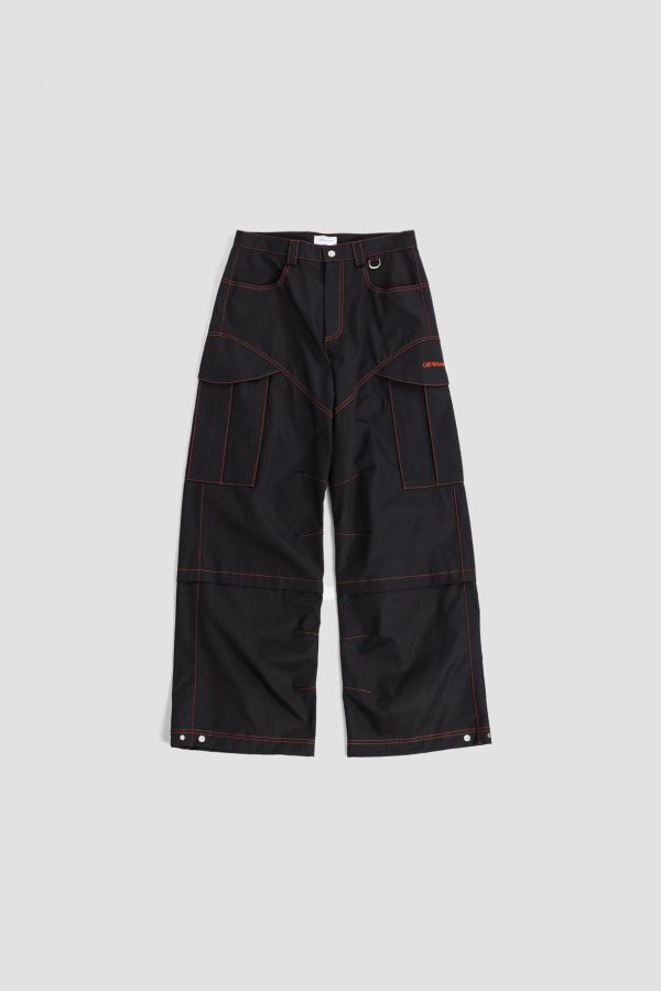 Off-White Contrast-Stitched Canvas Cargo Pants — Black