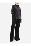 Phoebe Philo Satin-Finish Tuxedo Shirt — Black