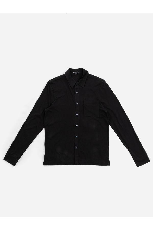 James Perse Jersey Long-Sleeve Shirt — Black