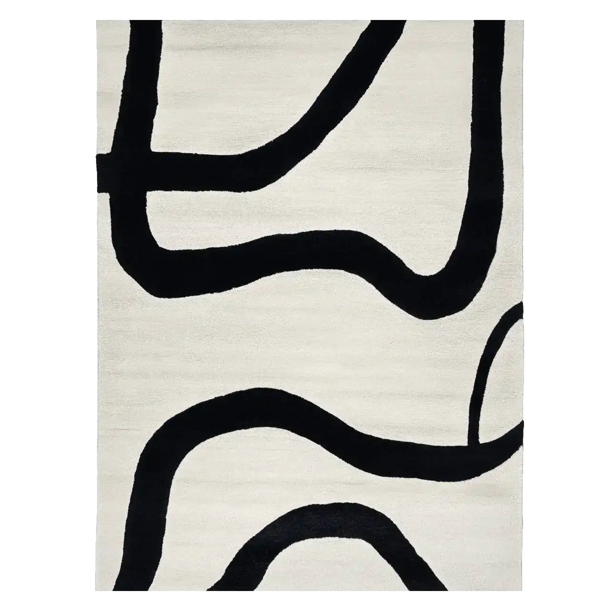 Black Current Flow Hand Tufted Rug