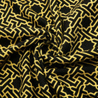 Silk Wool Black and Gold Scarf Rawdah V3