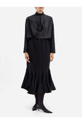 Comme des Garçons Wool and Fluid Hybrid Skirt — Black