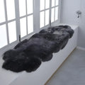 Black Soft Texture Shaggy Natural Fur Sheepskin Area Rug