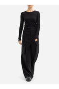 Rick Owens Voluminous High-Waist Cargo Cargo Pants — Black