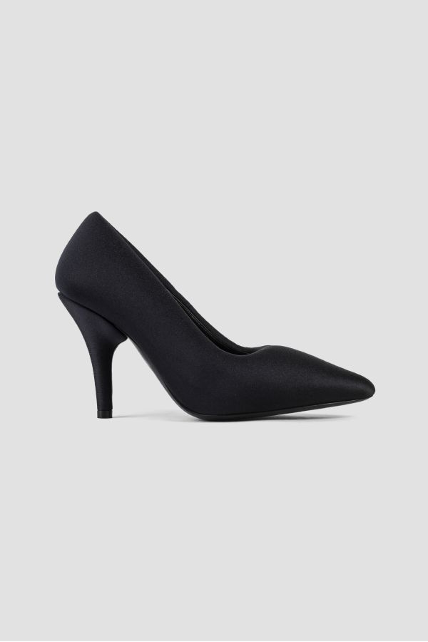 Balenciaga Matte Satin Stiletto Pump — Black