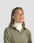 Jersey de cuello vuelto minimo blanco mujer