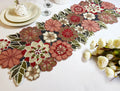 Blossoming Floral Garden Beaded Table Runner