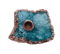 Blue Agate Gemstone Taper Candle Holder