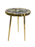 Blue Agate Organic Edge Side Coffee Table