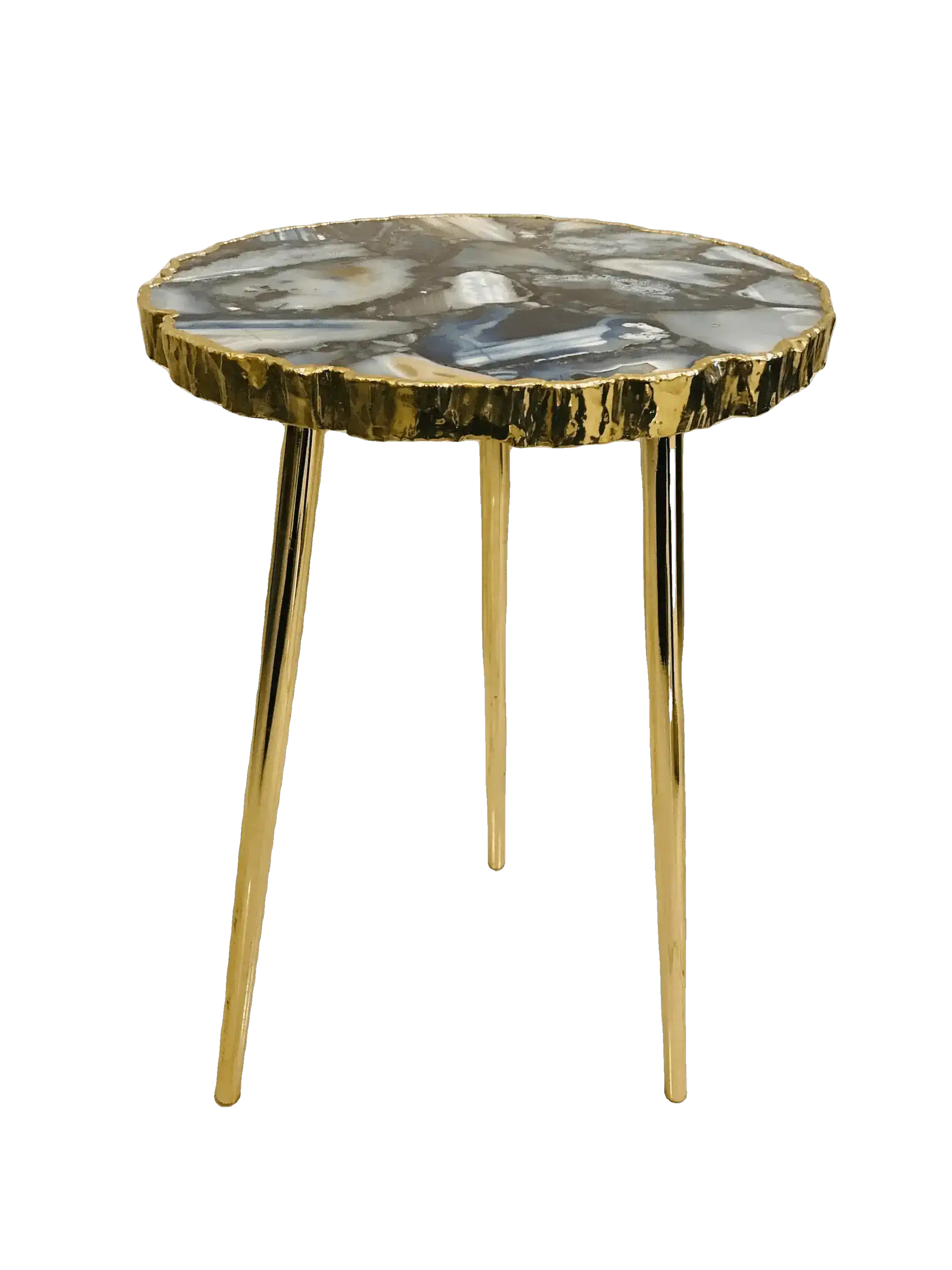 Blue Agate Organic Edge Side Coffee Table