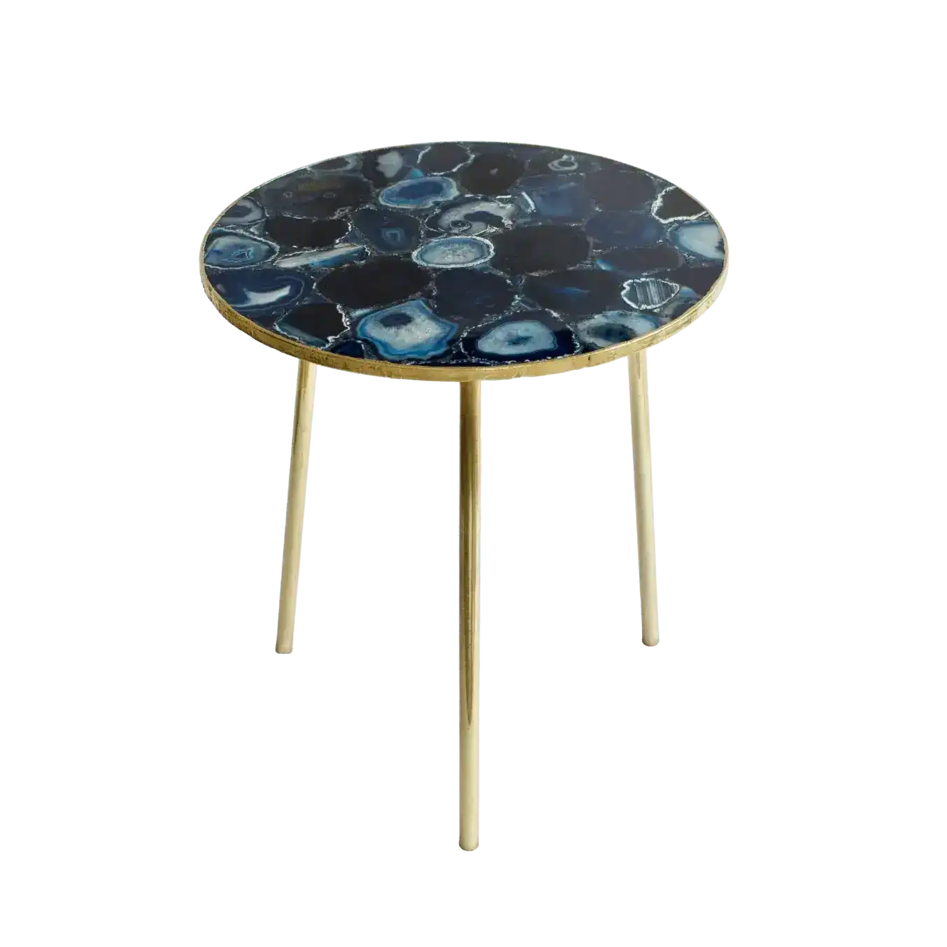 Blue Agate Round Coffee Side Table