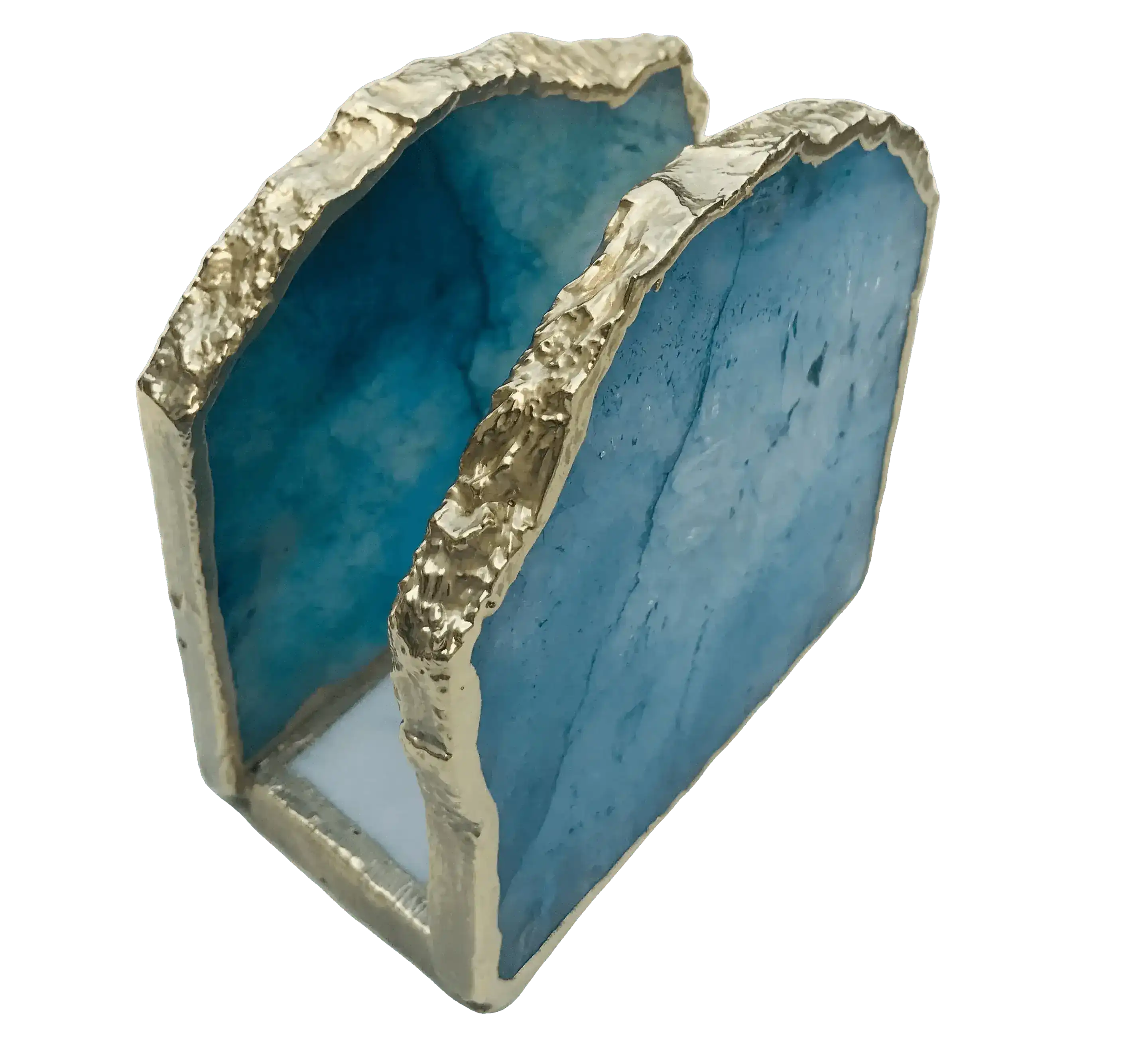 Blue Agate Stone Napkin Holder