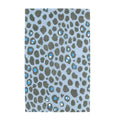 Blue and Black Leopard Print Hand Tufted Wool Rug