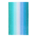 Blue and Green Ombre Stripe Hand Tufted Wool Rug