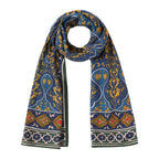 Elegant Blue and Green Scarf with Arabesque Motifs Amiri