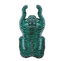 Blue and Green Tiger Yogi Accent Wool Rug