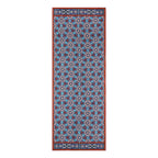 Elegant Islamic Art-Inspired Scarf – Navy Blue and Red Geometric Design - Farabi