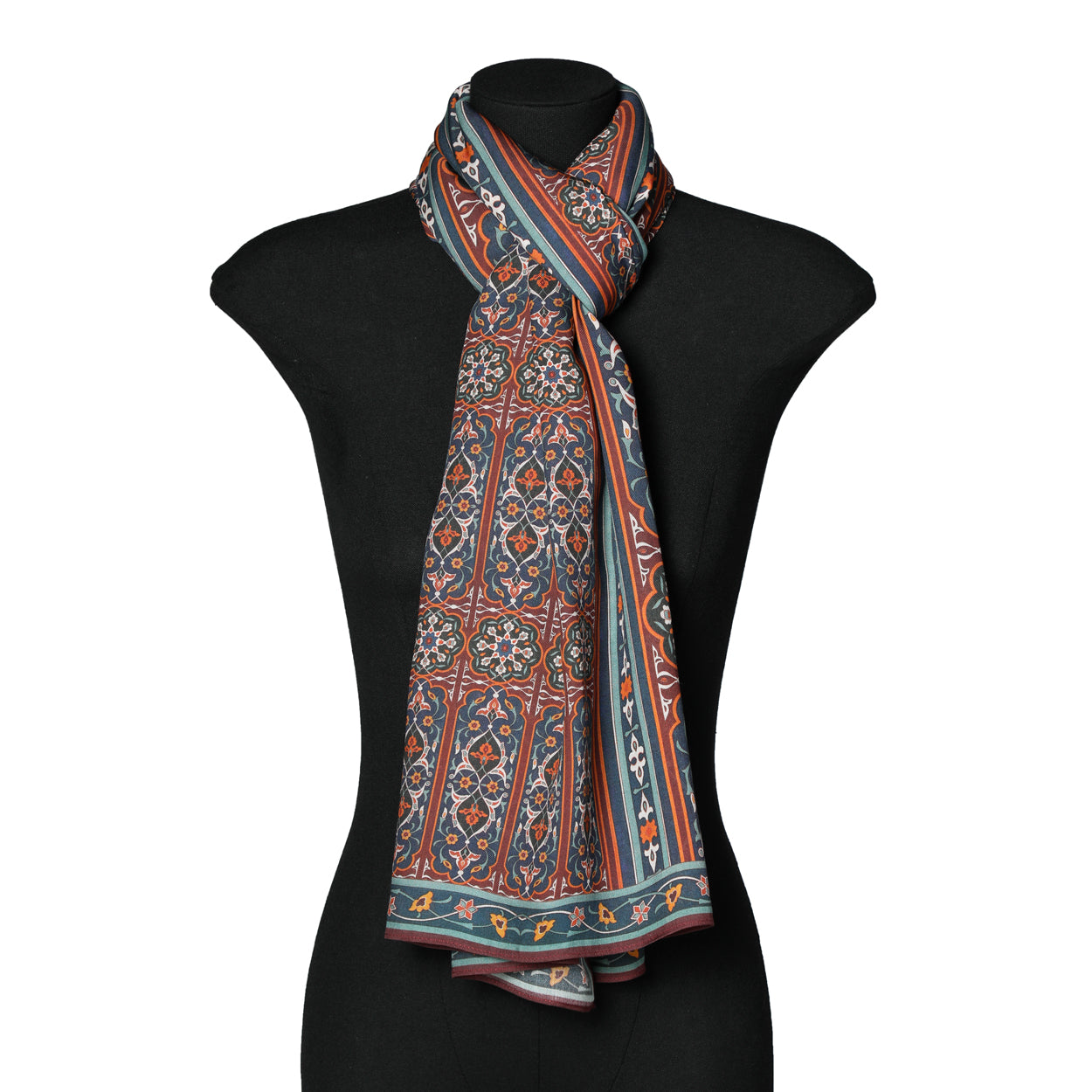 Isfahan-Inspired Scarf – Floral Design, 100% Modal - Zarashfan