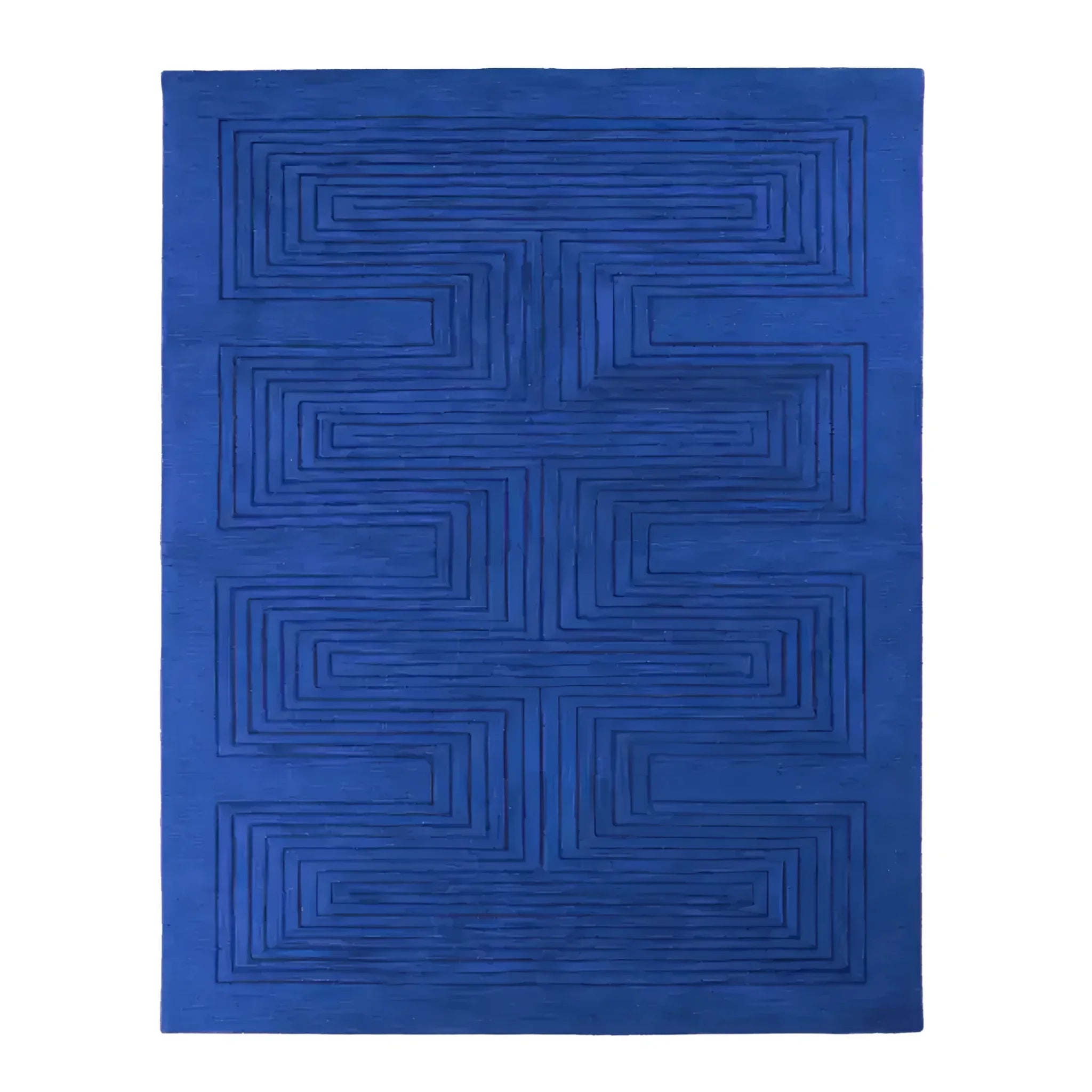 Blue Arctic Geo Modern Hand Tufted Wool Rug