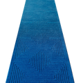 Blue Arctic Geo Modern Hand Tufted Wool Rug Runner 16 ft