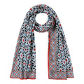 Islamic Art Inspired Scarf in Blue, Red, and Black