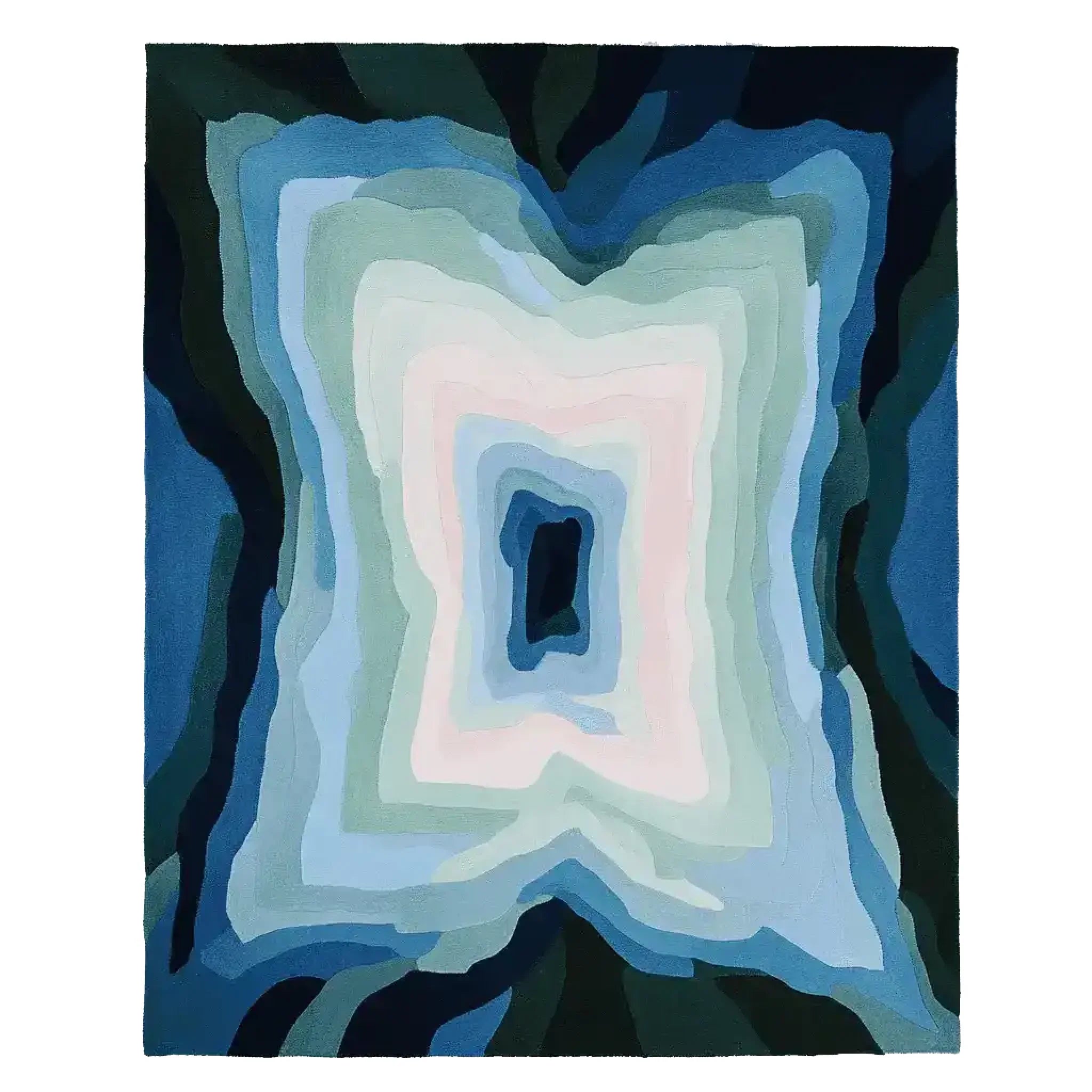 Blue Depth Vortex Hand Tufted Rug